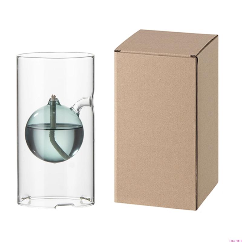Fuels Refillable Glass Oil Candle Liquid Candle Outdoor Indoor Clean Burning with Wicks Use with Liquid Paraffin Lamp Oil