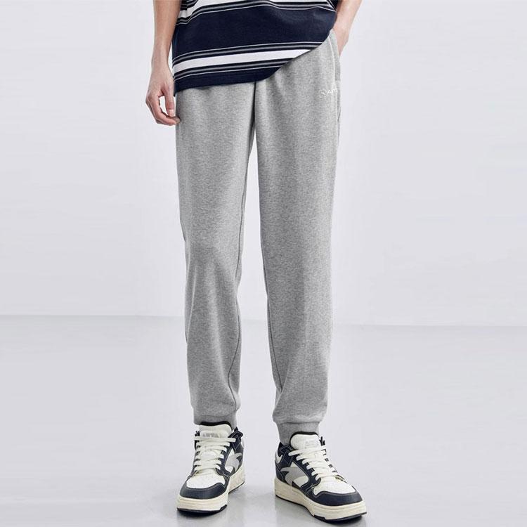 Anta Solid Color Cuffed Fleece Knit Sports Pants Men Bottoms 952357306-3