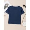 Summer Women's Pullover Short Sleeved Round Neck Short Sleeved Striped Knitted Sweater Shirt