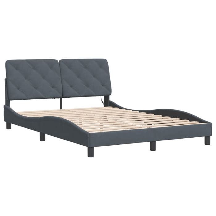 VidaXL Bed Frames with LED Lights, Upholstered Bed, Slat Base, Double Bed, Adult Bedroom Bed 3213850