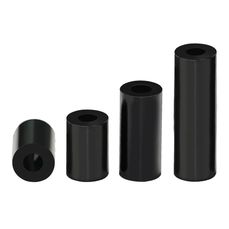10/20Pcs Black POM Bushing Washer M3 M4 M5 M6 M8 M10 Round Hollow Unthread Standoff Spacer Sleeve Insulated Plastic Gasket