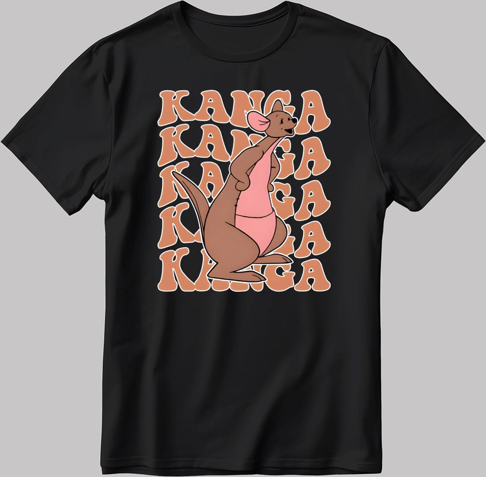 Kanga Roo White-Black Men / Women T-Shirt AB153 M