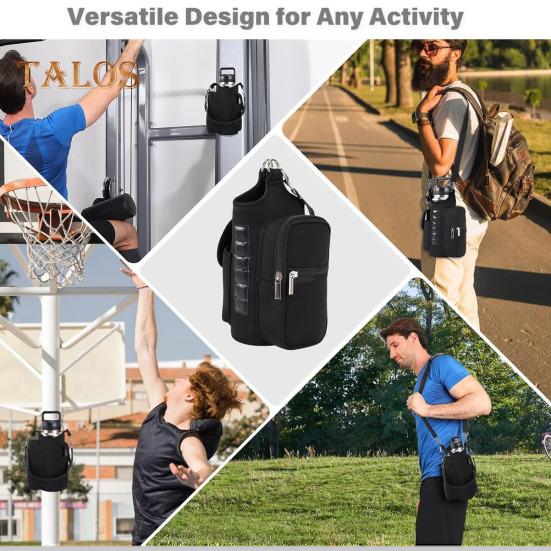 Magnetic Water Bottle Holder Crossbody Bag Waterproof Oxford Kettle Pouch for Gym Outdoor Hiking Fitness Essentials Organizer