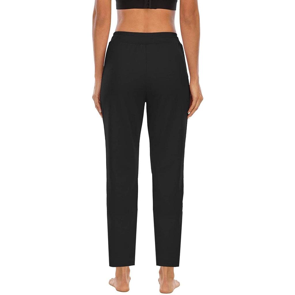 Damenhose mit hoher Taille, einfarbig, Kordelzug, Schnürung, lässige Stretchhose, schmale, lange, bequeme Hosen mit Taschen