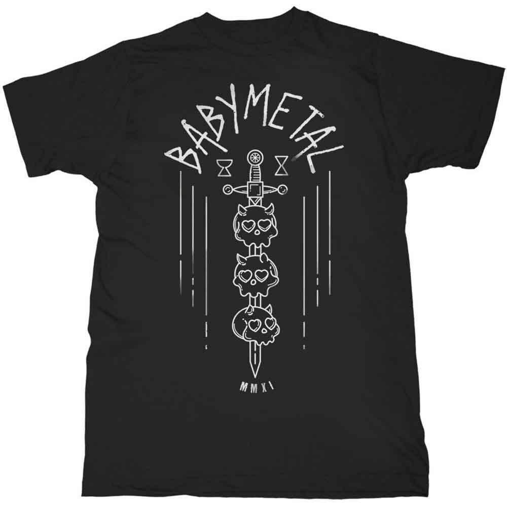 Babymetal Skull Sword T-shirt Black Unisex New Official Metal T-shirts S