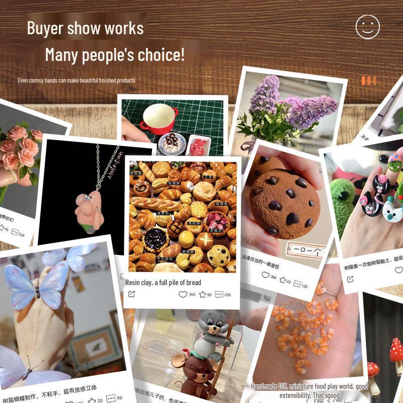 Ke Lang Qi 500g Crystal Resin Succulent Translucent Clay for Food Play