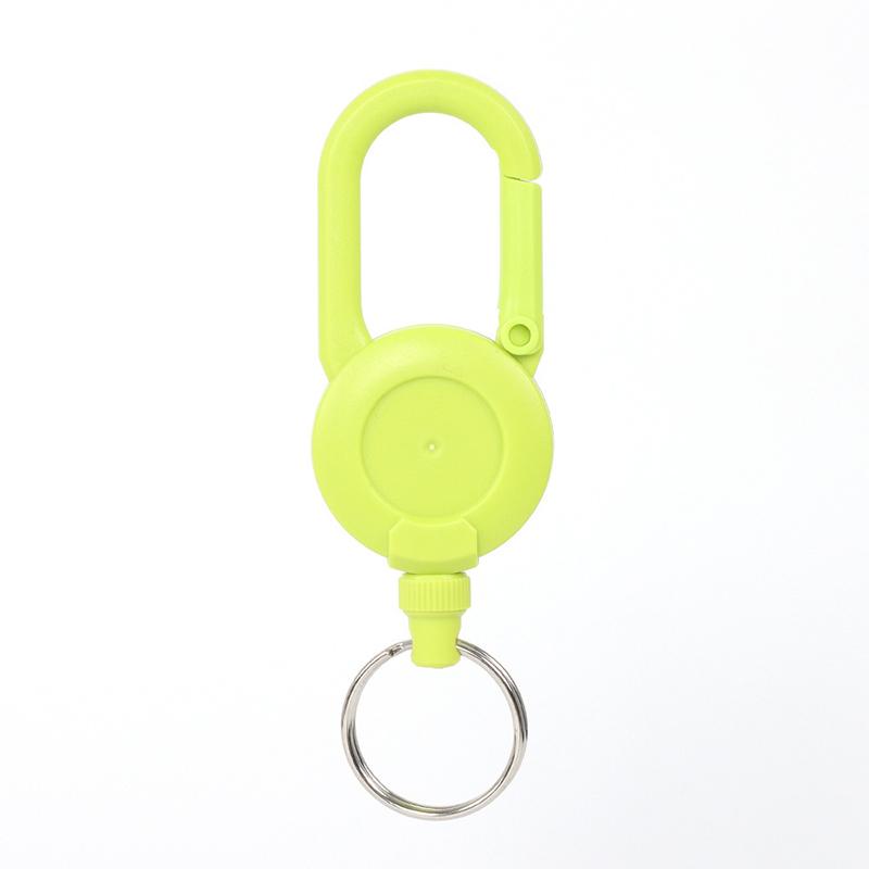 Macaron Color Retractable Keychain Outdoor Anti-Theft Easy-To-Pull Buckle Wire Rope Reel Elastic Key Ring Retractable Tool