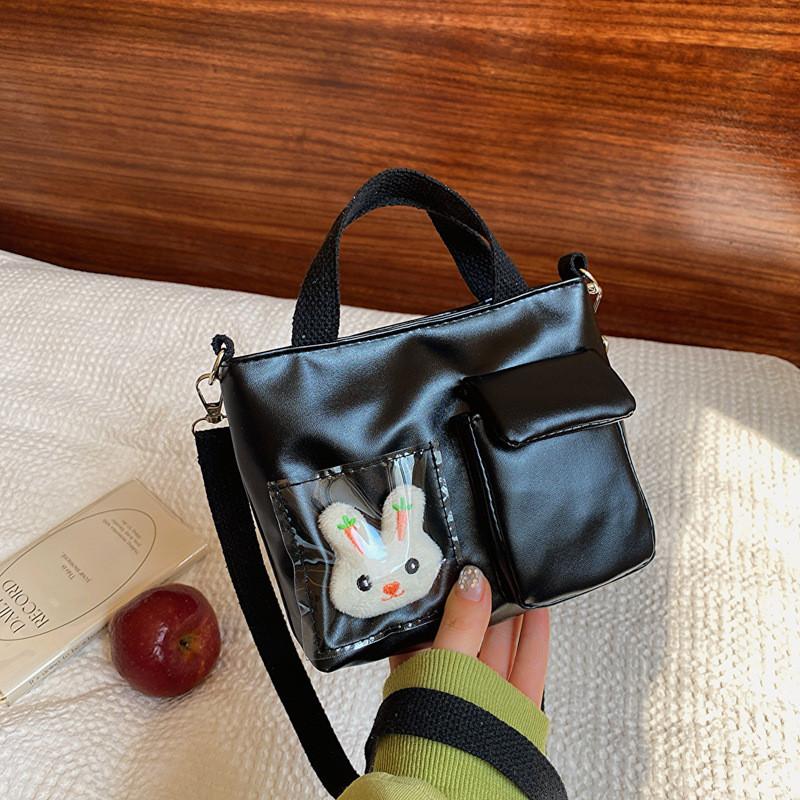 Adorable Mini Shoulder Bag For Kids With Cute Cartoon Rabbit Design In Pink And White