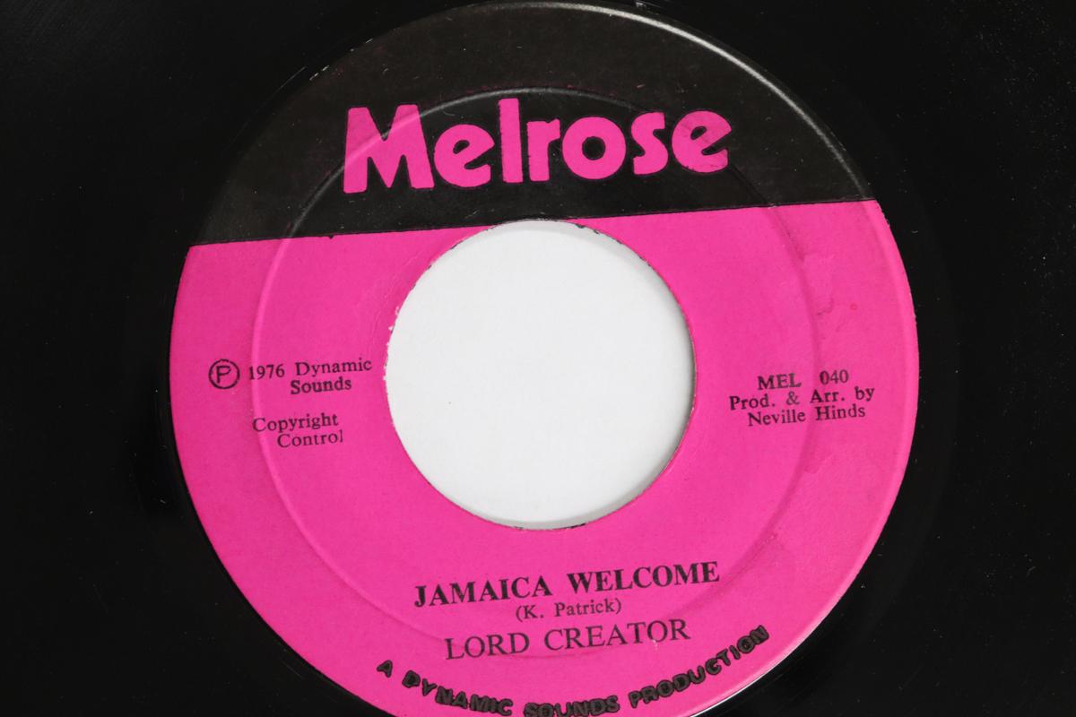 

7inch Record LORD CREATOR - Jamaica Welcome / Land Of The Sea & MEL040 Melrose 1976 Jamaica Reggae, Ska & Dub Used