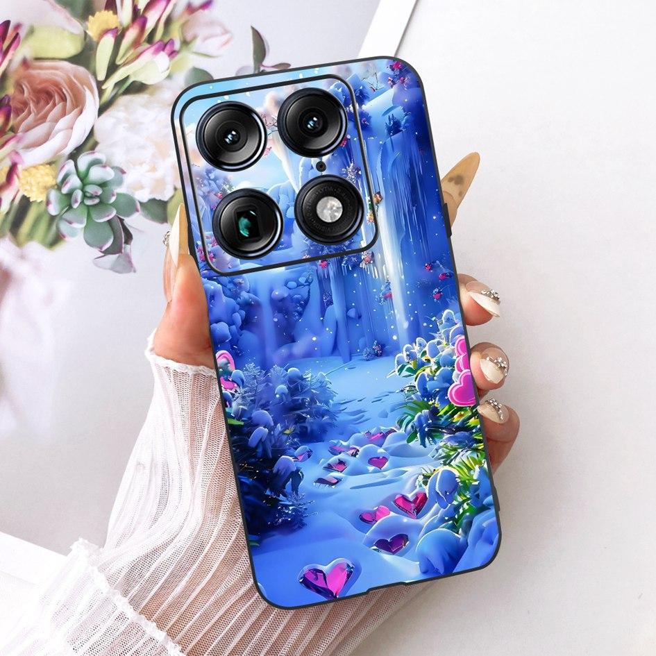 For Motorola Signature 2026 Case Popular Flower Marble Painted Cover Soft Silicone Black Phone Shell For Moto X70 Air Pro Fundas