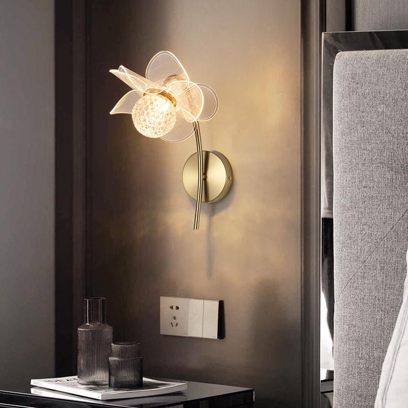 Crystal Luxury Wall Lamp: Wireless Bedside Light for Living Room & Corridor