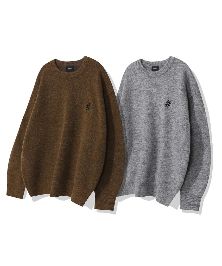 BEENTRILL Essentials Hashtag Logo Knit (Khaki)