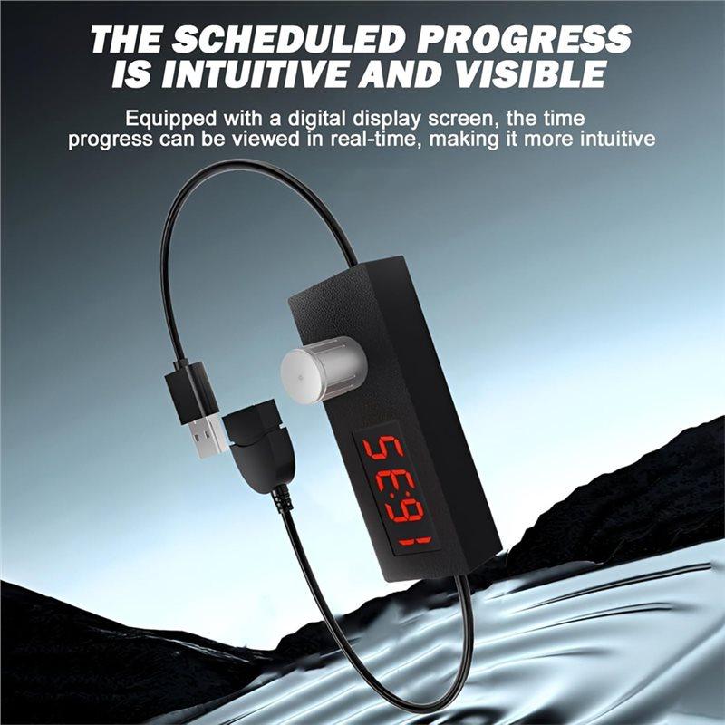 ABBP-Pack Of 2 5V 2A USB Timer Socket Cable: USB Countdown Timer Switch Cable, 24H Adjustable And Automatic Shut-Off Function