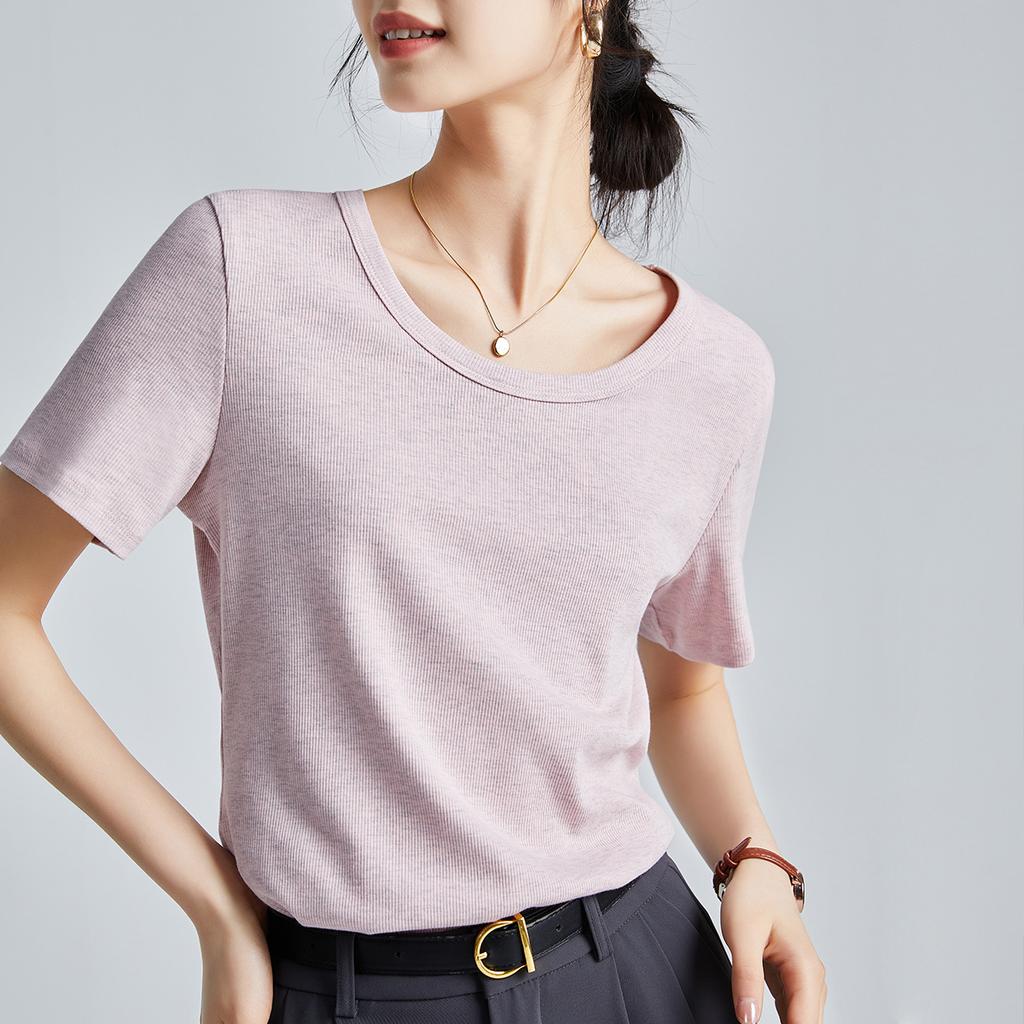 Summer New Shoulder Women's Modal Cotton Top Temperament Snowflake Short-sleeved T-shirt