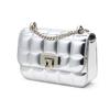 Charles & Keith Evening Party Mirror Checkered Chain Crossbody Bag Small Women bags Black Pink Silver CK2-80681154