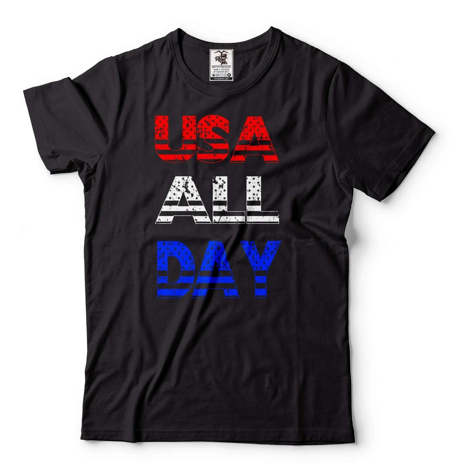 Футболка США Футболка США Весь День Патриотические Подарки Мужская Женская Футболка на 4 Июля 4XL