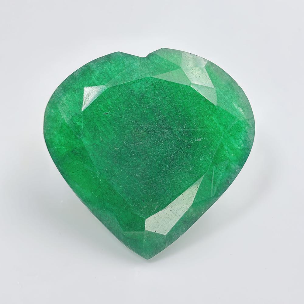 Natural Green Emerald Loose Gemstone 200 ct Heart Shape for Jewelry Making and Gem Collections