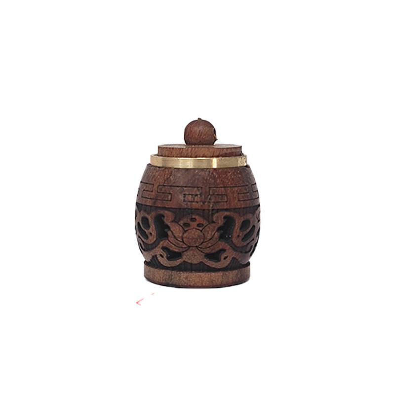 Wood Hollow Aromatherapy Bottle Mini Carved Fragrance Diffuser  Car Hanging Decoration Portable Pagoda Aromatherapy Pendant