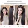 Women's Retro Rhinestone Headband Wig with Long Straight Hair, U-Shaped Half Head Cover