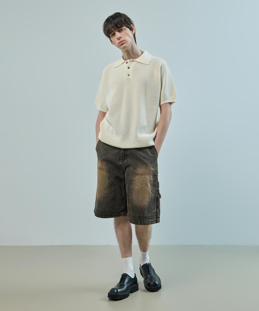 LOGSTORE Double Knee Denim Shorts