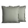 Taie d'oreiller percale de coton peigné "Julian" toutes dimensions Coton Pur - Julian Ardoise - 65 x 65 cm volant plat piqué