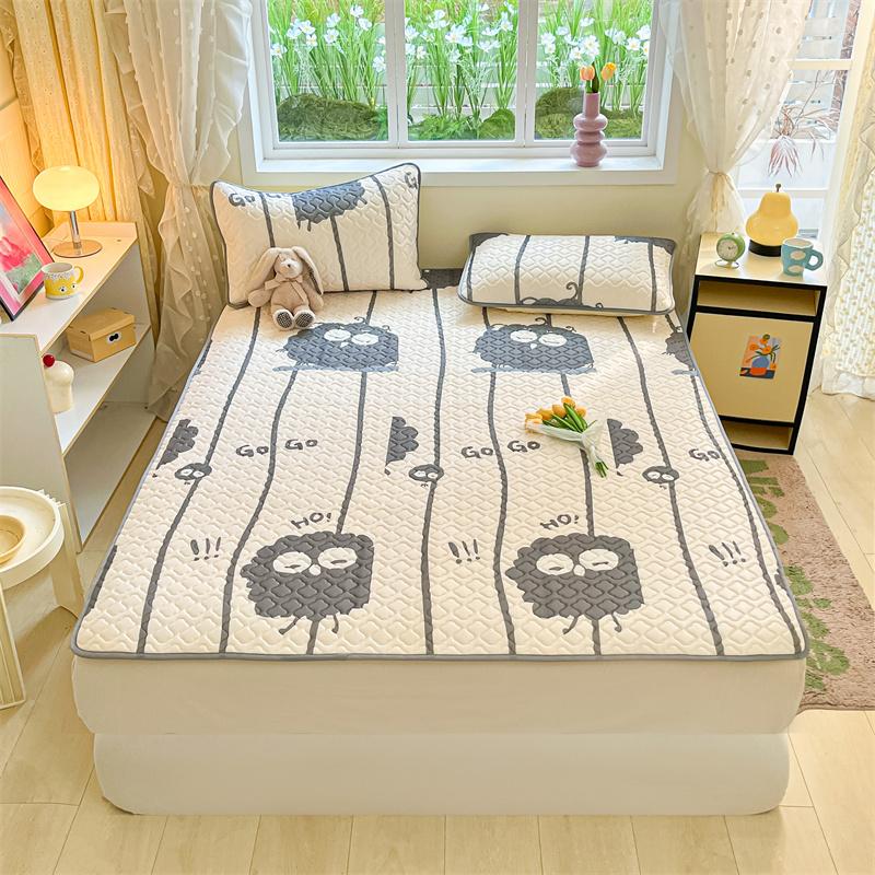 New Washable Summer Cool Memory Form Mattress Cover Cartoon Style Bed Cover Fitted Sheet 120/150/180cm Single/full Size