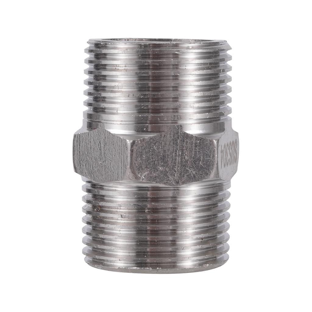 1/2 Inch 3/4 Inch Male Thread Connector 304 Stainless Steel Thread Pipe Repair Coupling Water Tap Adapter Water Pipe Connector