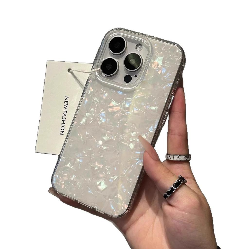 Muschelmuster IMD Handyhülle für Apple 17PROMAX Minimalistischer Stil Einfarbig Niedlich Temperament Kreative Hülle
