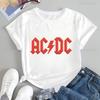 Fashion Retro ACDC Band Printed T-Shirt Tops ACDC Trend Harajuku Women's Universal Shirt Pattern Cotton Harajuku T-Shirt