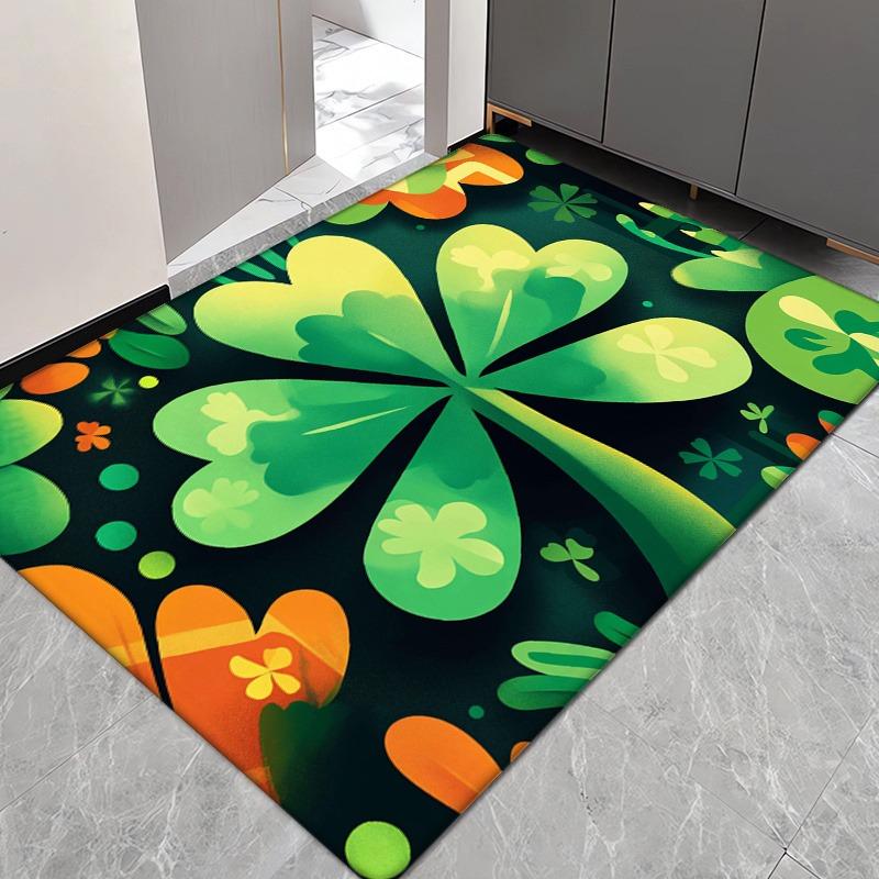 Open, four-leaf clover pattern soft, warm and non-slip floor mat