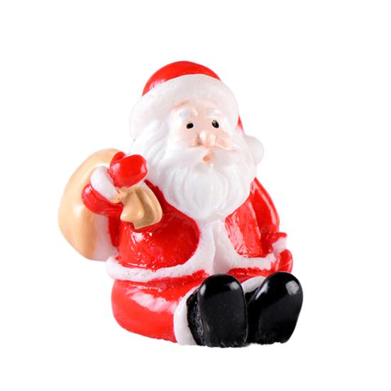 1Pc Christmas Santa Snowman Train Mini Figurine DIY Fairy Landscape Decoration