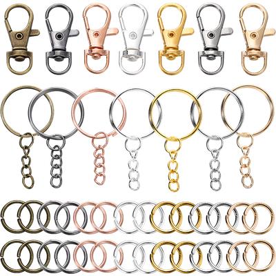 70Pcs/Set Gancho de pressão giratório e chaveiros com conectores de anéis de salto de corrente para chaveiro DIY Cordão para fabricação de joias Suprimentos