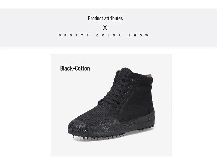 Men's Winter High-Top Canvas Boots with Velvet Lining - Warm, Durable, Cold-Proof Work Shoes