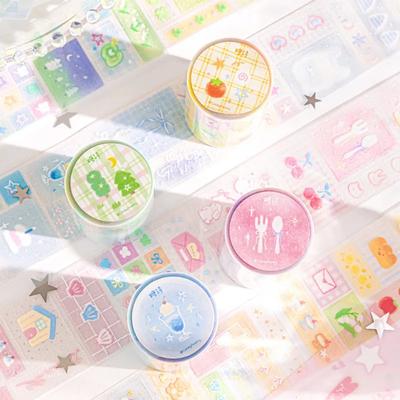 Glitter Kawaii Scrapbook Journaling Sticker Bow Heart Clover Series Stationery Sticker DIY Decor Notebook Masking Tape Kids Gift
