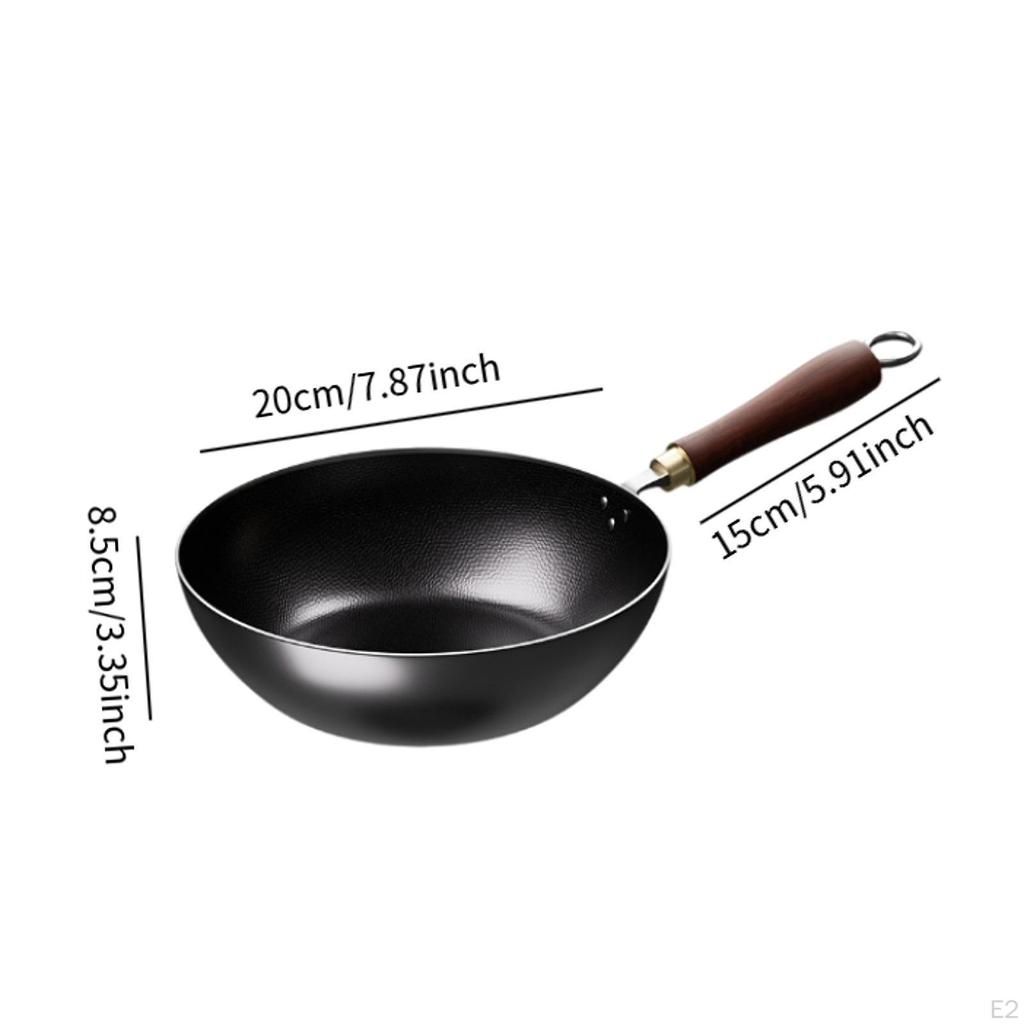 Compact Iron Wok for Cooking, Easy Maintenance, Traditional Stir Fry Pan Induction And Gas
