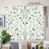 2Pc  Leaf Pattern Printed Curtains, Polyester Fabric, Machine Washable, Perfect For Bedroom, Study, Living Room, Office