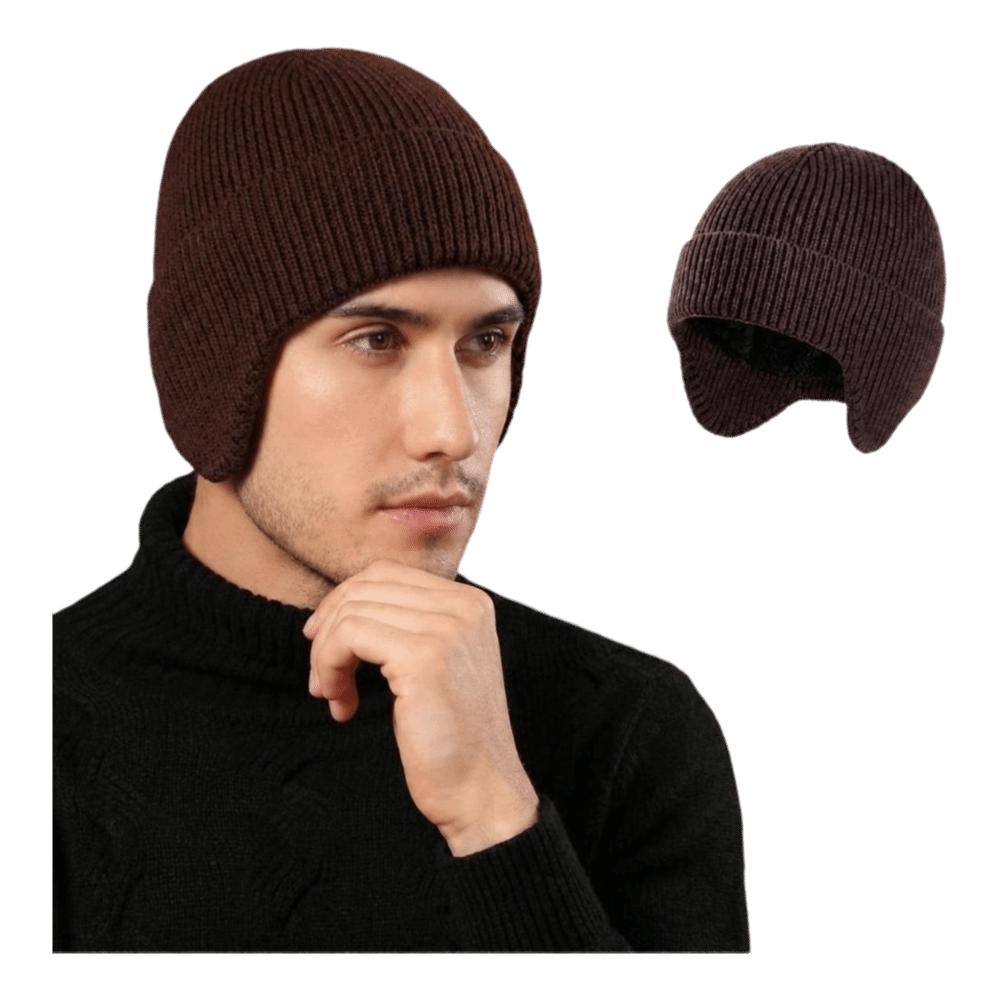 Windproof Knitted Hat Thickened Cold-proof Hat New Earflap Beanie Hat Unisex