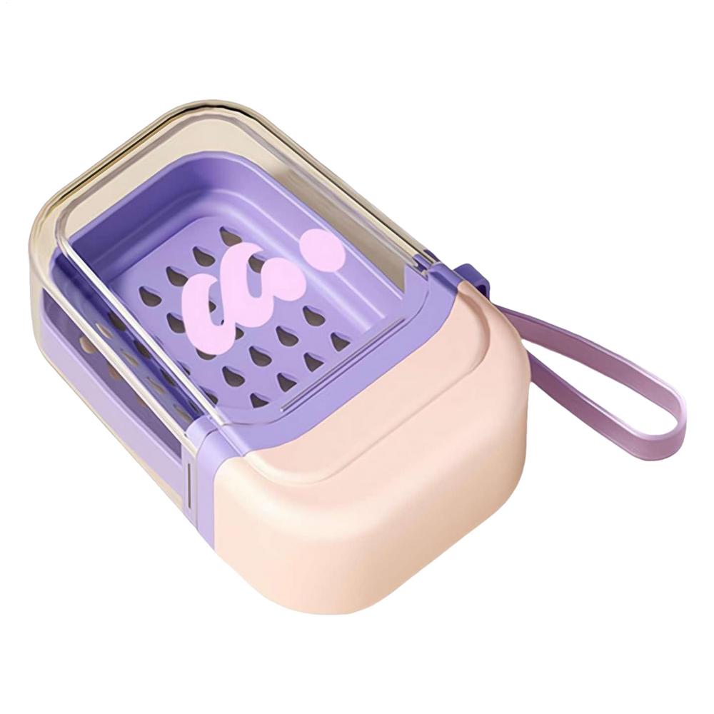 Travel Soap Box Portable Soap Case Draining Dish With Lanyard Double-Layer Compact Tray For Shower Outdoor Camping Vacation