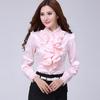 Blouse Shirt Women Fashion Blouses Pink Casual Shirts Elegant Ruffled Collar White Office Female Clothing Spring Topsjavascript: Void(0)