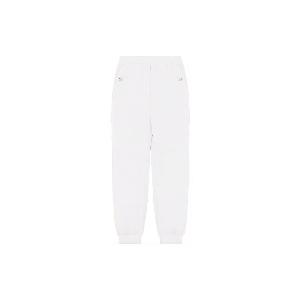 WE11DONE Loose Cuffed Sports Pants Women pants White WD-PT3-21-578-W-WH