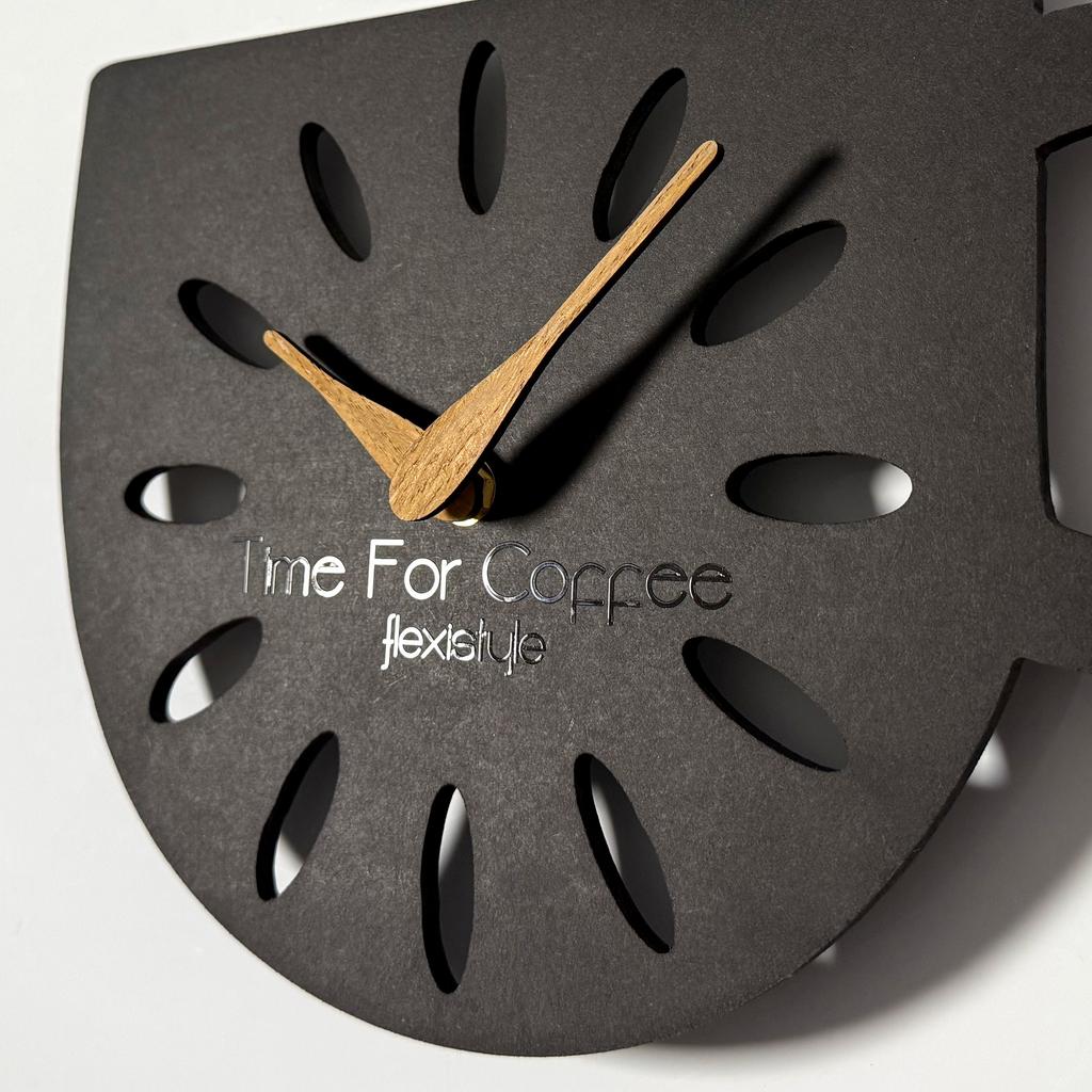 Kitchen wall clock Cup 30×30 cm black