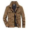 Veste en velours côtelé style vintage coupe slim pour homme, idéale pour le printemps et l'automne. Fermeture éclair et manches longues.