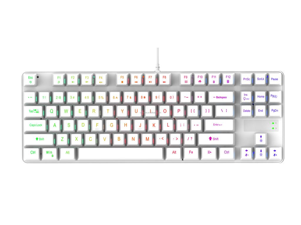 Small Portable 87-Key Wired Mechanical Keyboard RGB New E-sports Game USB Wired Mechanical Gaming Keyboard