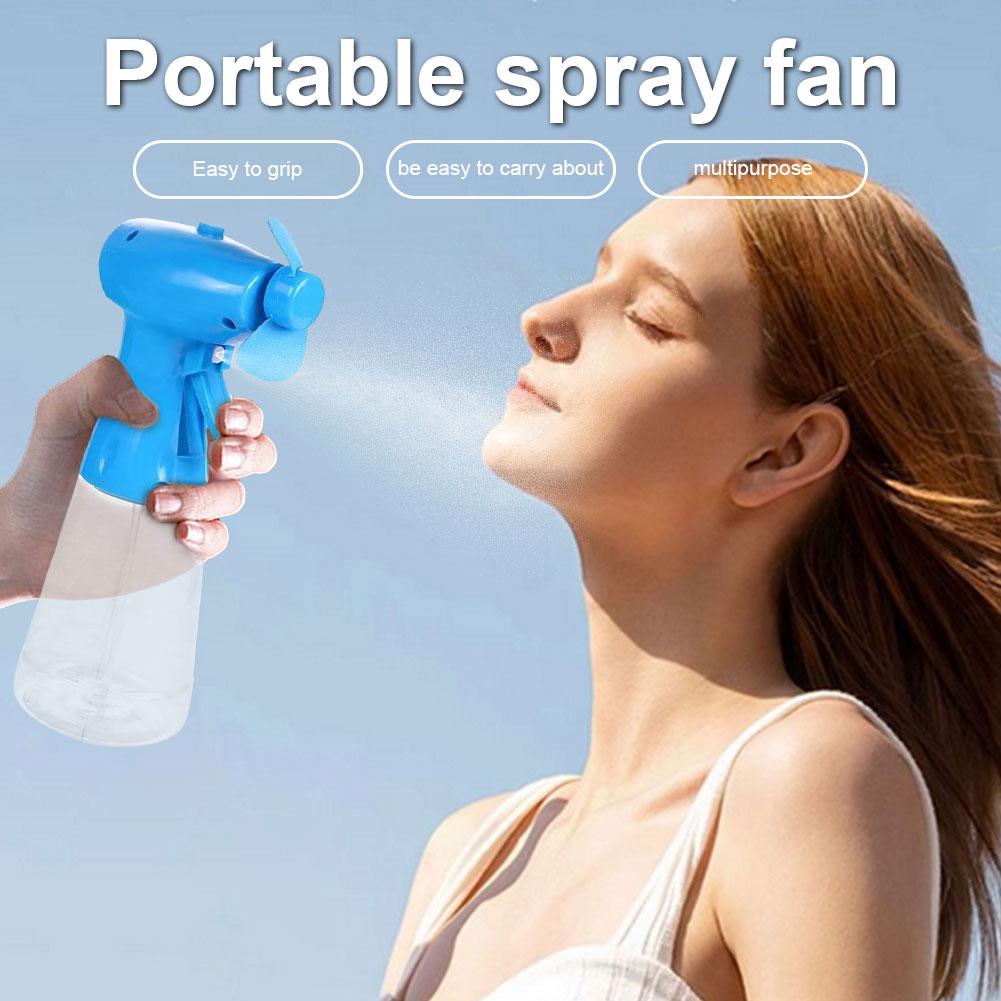 Handheld Water Misting Fan Bottle Spray Fan Battery Operated Water Mist Spray Personal Manual Fan Travel Garden Watering Sprayer
