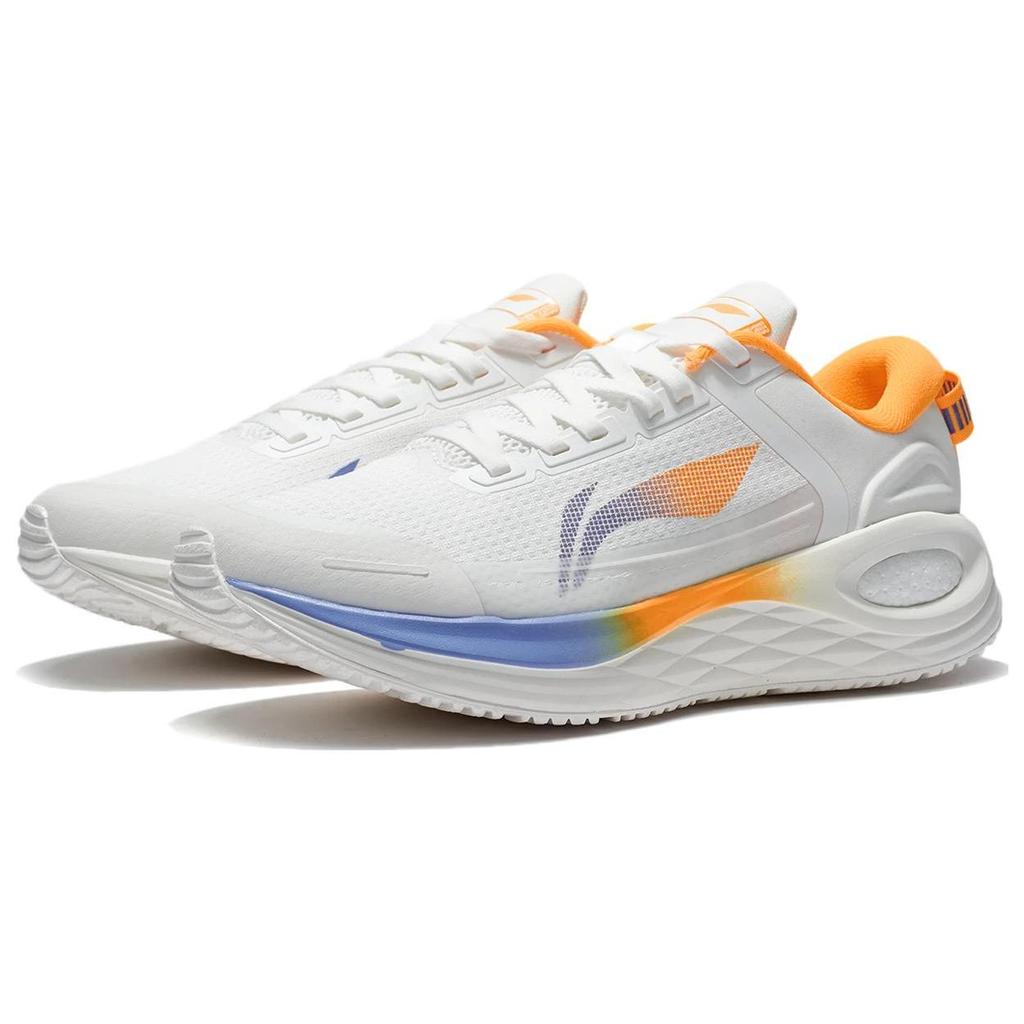 Li Ning Lijun 6 Essential Fabric TPU Shock Absorption Non-Slip Wear-Resistant Low-Top Running Shoes Men sneaker White Blue Orange ARZT011-2