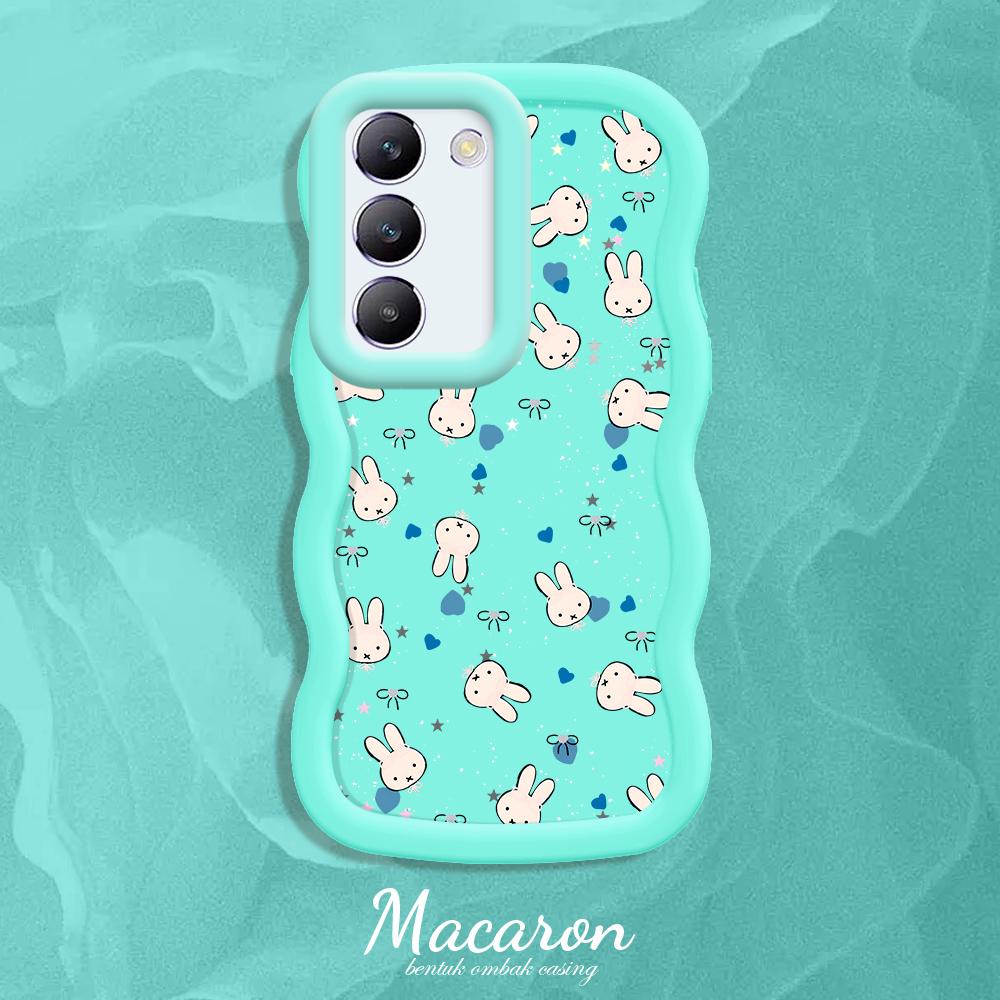 

Окрашенный узор Big Wave Edge Мягкий силиконовый материал Macaron чехол для телефона противоударный защитный резиновый чехол для OnePlus Vivo Motorola Moto Vivo V29 Lite 5G синий