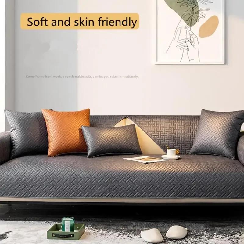Jednoduchá látka Látka Kožená pohovka Vodotěsná Prachotěsná Polštář Moderní Celoroční Univerzální Ochranný Potah Domácí Dekor
