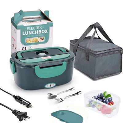 Electric Lunch Box Food Warmer, 3-in-1 Super Fast Heating Adult Lunch Box, 12V/24V/110V Food Warmer with Fork Spoon and Insulated Carrying Bag