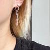 Orecchini a clip pendenti a forma di coltello Ins Vintage Stile Punk Gotico Orecchini pendenti in argento Gioielli Trendy Y2K per Donne e Ragazze
