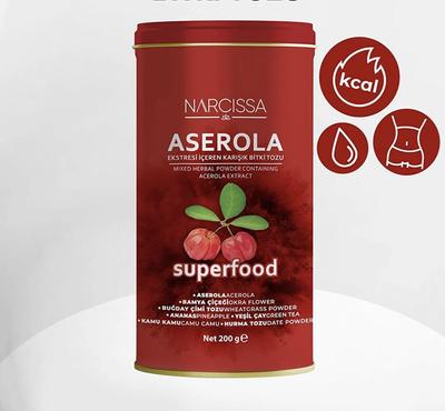 Směs bylinných práškových detoxikačních čajů s extraktem z Narcissa Acerola Bylinná směs Zdravý život, Fat Life Efekt spalování tuků
